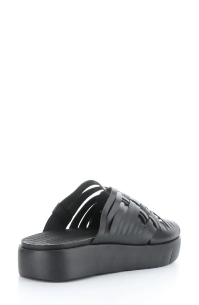 Shop Bos. & Co. Rised Strappy Slide Sandal In Black Leader