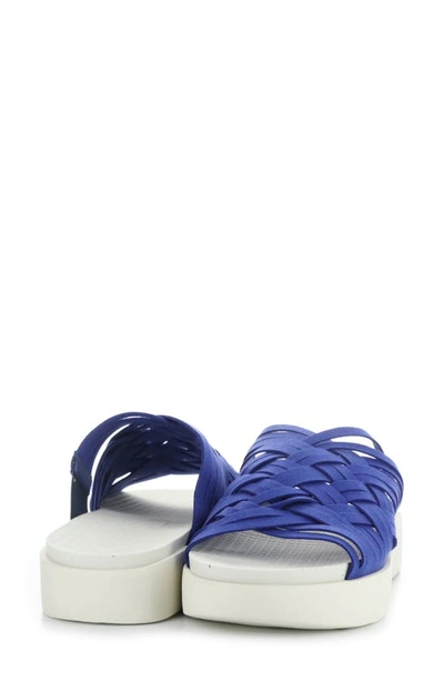 Shop Bos. & Co. Rised Strappy Slide Sandal In Blue Nabucco
