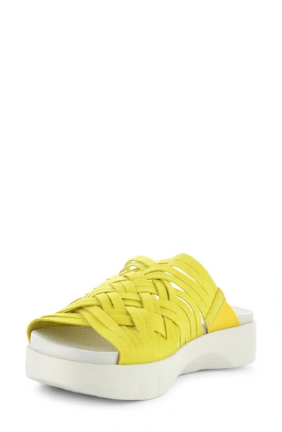 Shop Bos. & Co. Rised Strappy Slide Sandal In Yellow Nabucco