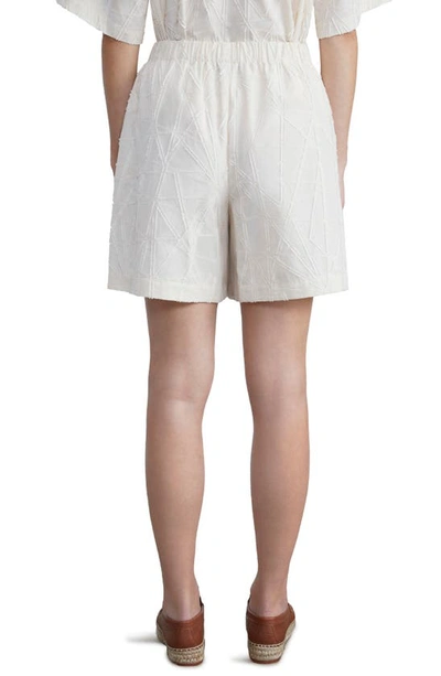 Shop Lafayette 148 Riverside Sunburst Jacquard Fil Coupé Organic Cotton Shorts In Buff