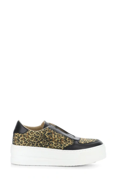 Shop Bos. & Co. Magali Platform Slip-on Sneaker In Black/ Camel Verona/ F