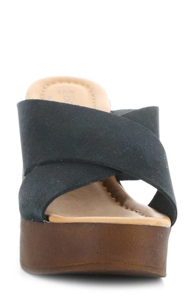 Shop Bos. & Co. Wilma Crisscross Platform Sandal In Black Suede