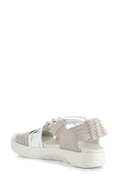 Bos. & Co. Rizer Strappy Platform Sandal In Beige/ White Leader