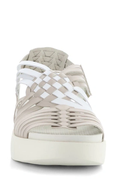 Bos. & Co. Rizer Strappy Platform Sandal In Beige/ White Leader