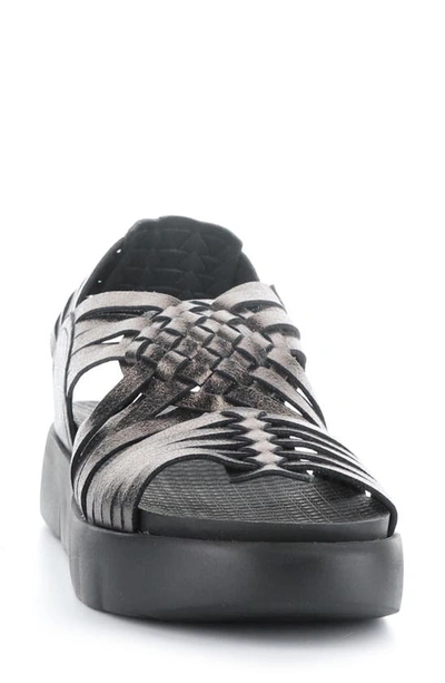 Shop Bos. & Co. Rizer Strappy Platform Sandal In Gun Metal Prisma
