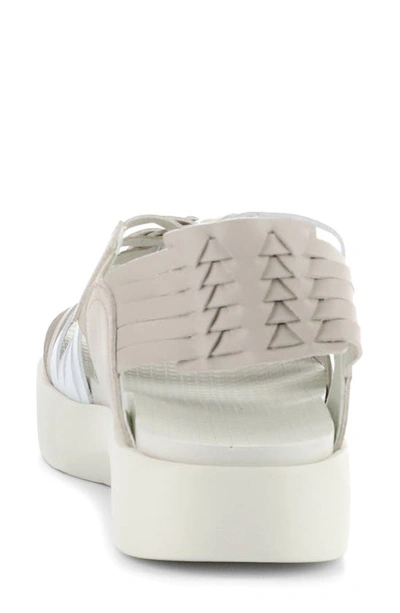 Bos. & Co. Rizer Strappy Platform Sandal In Beige/ White Leader