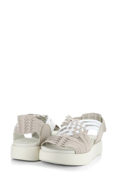 Bos. & Co. Rizer Strappy Platform Sandal In Beige/ White Leader
