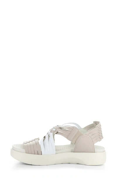 Bos. & Co. Rizer Strappy Platform Sandal In Beige/ White Leader