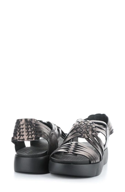 Shop Bos. & Co. Rizer Strappy Platform Sandal In Gun Metal Prisma