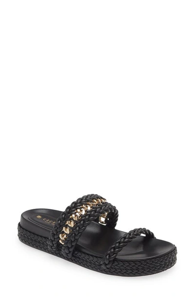 Shop Cecelia New York Penny Braided Slide Sandal In Black
