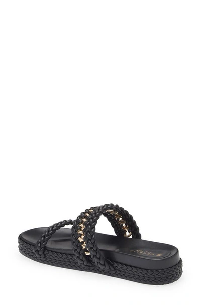 Cecelia New York Penny Braided Slide Sandal In Black