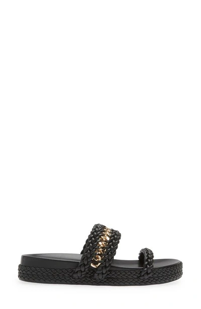 Cecelia New York Penny Braided Slide Sandal In Black