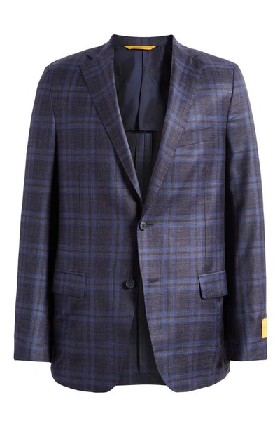 Shop Hickey Freeman Heritage Gold Plaid Wool Blend Sport Coat In Navy