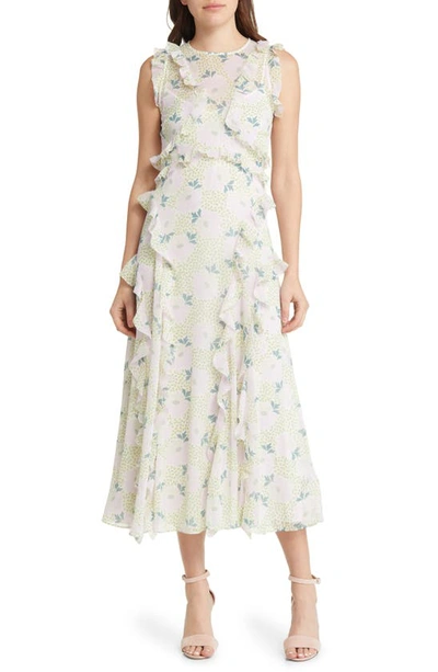 Shop Ted Baker Calinia Floral Print Ruffle Dress In Lilac