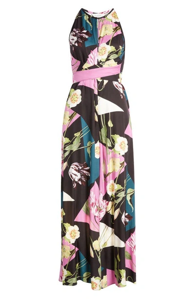 Shop Ted Baker Maudee Patterned Halter Neck Jumpsuit In Black