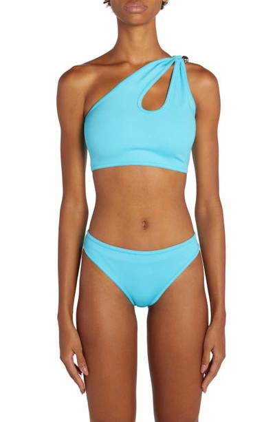 Shop Bottega Veneta Cutout One-shoulder Two-piece Swimsuit In Dip