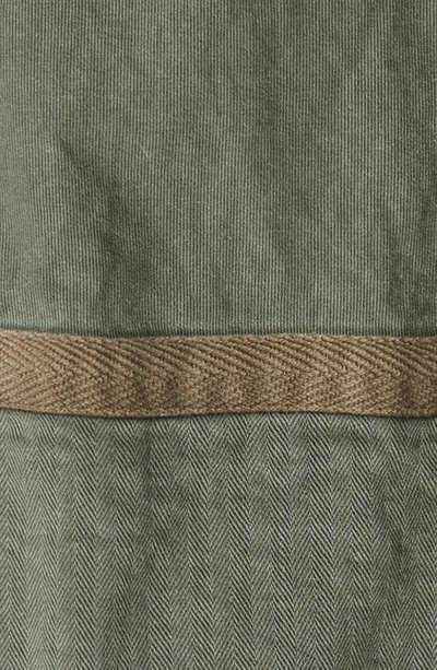 Shop Sacai Herringbone Diamond Patch Cotton Jacket In Khaki