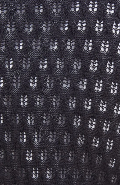 Shop Thom Browne 4-bar Pointelle Cotton & Silk Cardigan In Navy
