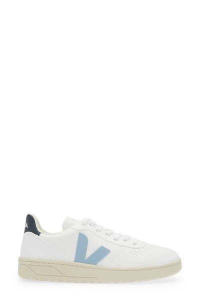 Shop Veja V-10 Low Top Sneaker In White Steel Nautico