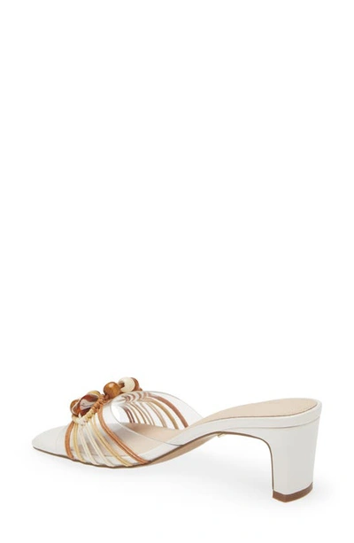 Cecelia New York Anna Belle Beaded Block Heel Sandal In Alabaster