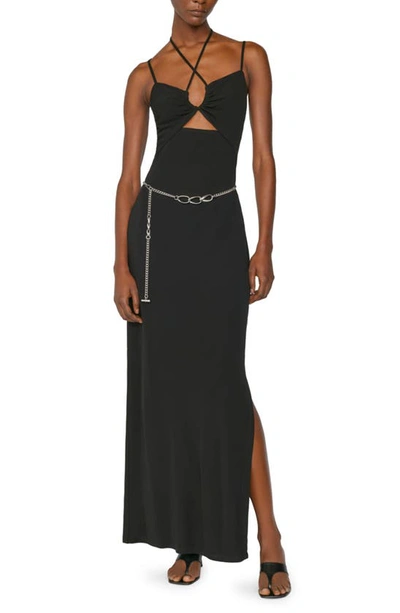 Shop Frame Strappy Halter Neck Cutout Dress In Noir