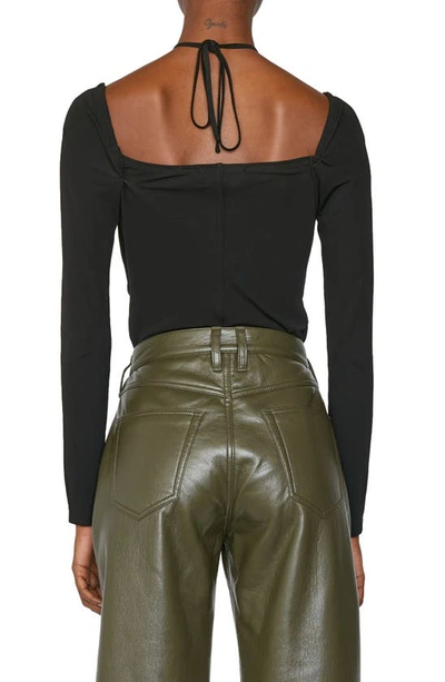 Frame Strappy Knit Top In Noir