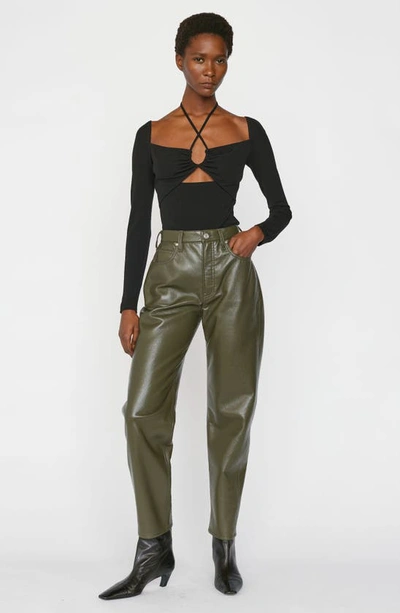 Frame Strappy Knit Top In Noir