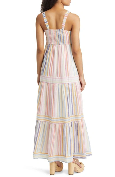 Shop Banjanan Daniella Stripe Cotton Voile Maxi Dress In Candy Stripe