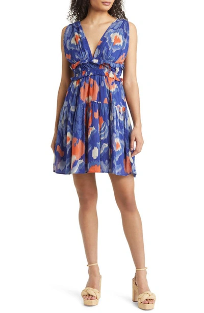 Shop Banjanan Victoria Ikat Print Sleeveless Dress In Ikat Floral Soladite