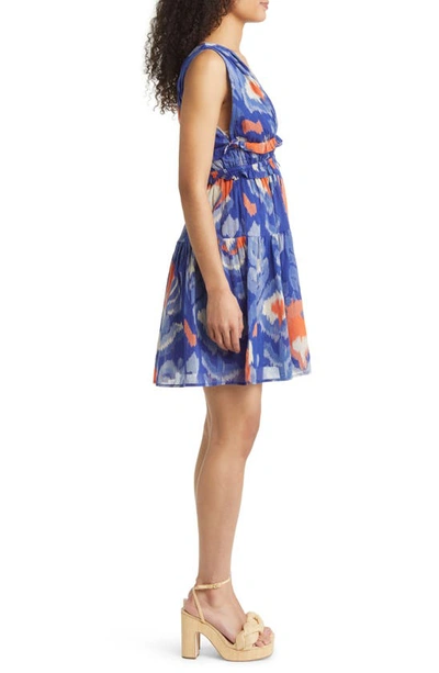 Shop Banjanan Victoria Ikat Print Sleeveless Dress In Ikat Floral Soladite