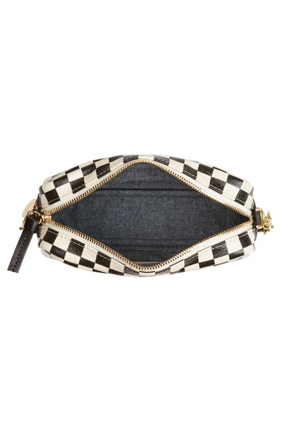 Shop Clare V Midi Sac Checkerboard Leather Crossbody Bag In Cream Chantal W/ Black