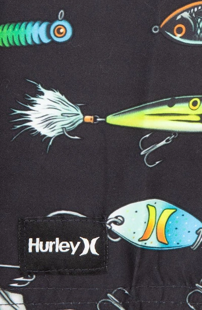 Shop Hurley Kids' Fishing Lure Swim Trunks In Black
