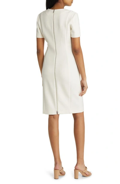 Shop Hugo Boss Damaisa Sheath Dress In Soft Cream