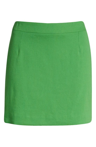 Shop Frame Twill Miniskirt In Bright Peridot