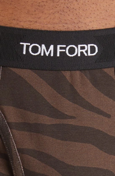 Shop Tom Ford Tiger Stripe Print Boxer Briefs In Brown Ebony Tiger