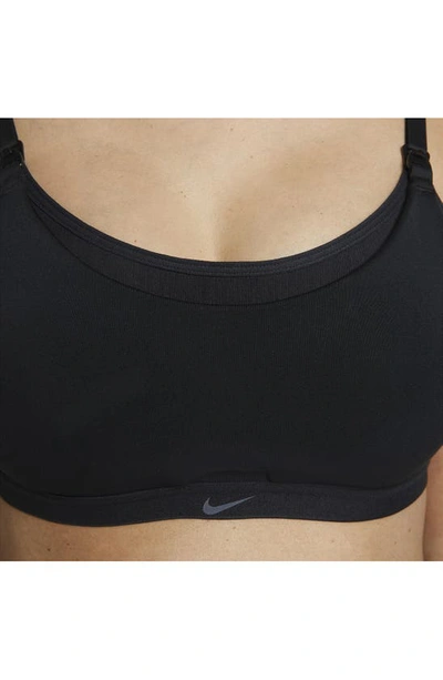 Shop Nike Alate Dri-fit Nursing/maternity Sports Bra In Black/ Cool Grey
