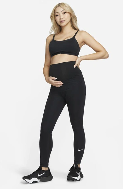 Shop Nike Alate Dri-fit Nursing/maternity Sports Bra In Black/ Cool Grey