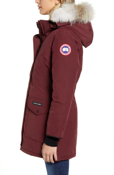 Shop Canada Goose Trillium Fusion Fit Hooded Parka With Genuine Coyote Fur Trim In Elderberry