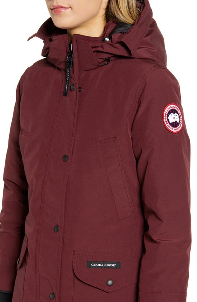 Shop Canada Goose Trillium Fusion Fit Hooded Parka With Genuine Coyote Fur Trim In Elderberry