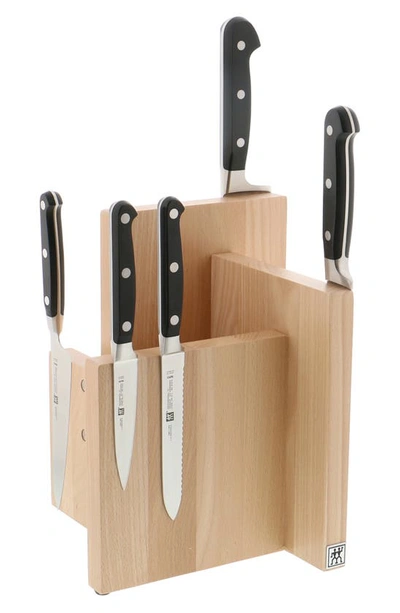 Zwilling Italian Square Magnetic Beechwood Knife Block In Natural Beechwood
