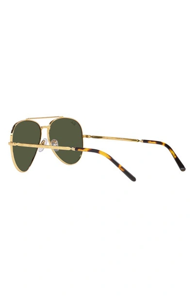 Shop Ray Ban New Aviator 55mm Pilot Sunglasses In Legend Gold/green