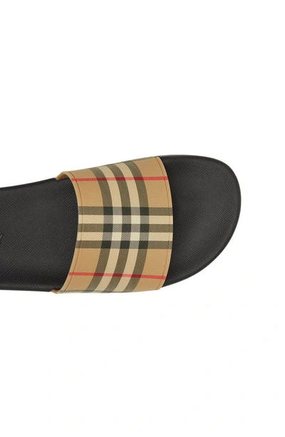 Shop Burberry Furley Check Slide Sandal In Archive Beige