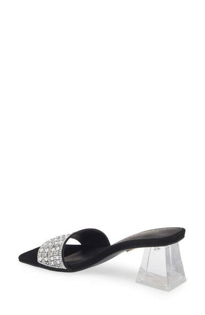 Cecelia New York Cinder Square Toe Sandal In Black Suede Mirror