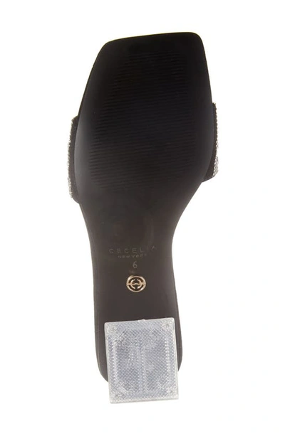Cecelia New York Cinder Square Toe Sandal In Black Suede Mirror