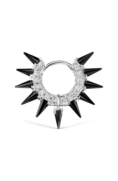 Maria Tash Single Diamond & Moissanite Spike Hoop Earring In White Gold