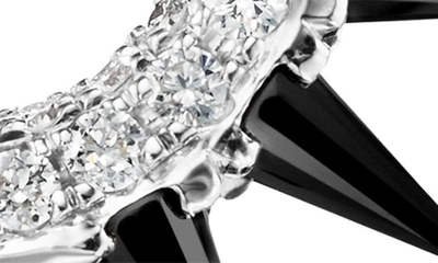 Maria Tash Single Diamond & Moissanite Spike Hoop Earring In White Gold