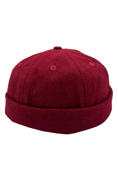 Shop A Life Well Dressed Wool Blend Adjustable Beanie In Burgundy