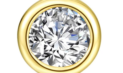 Lafonn Bezel Set Simulated Diamond Stud Earrings In White/ Gold