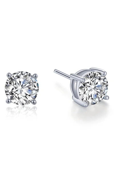 Shop Lafonn Simulated Diamond Round Stud Earrings In White/ Silver