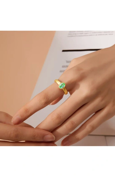 Lafonn Lab Grown Green Sapphire Ring In Green